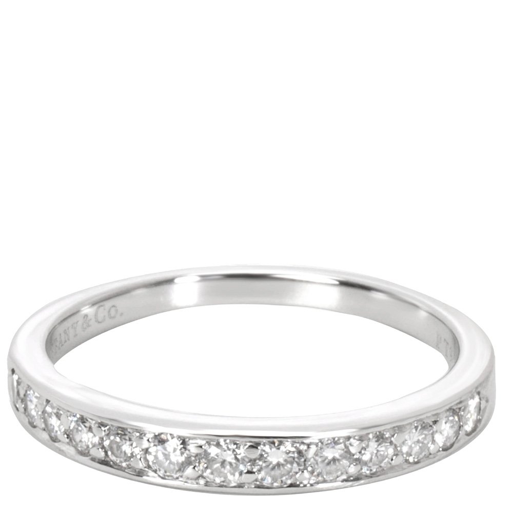 Tiffany & Co. 0.25 CTW Diamond Platinum Wedding Band Ring Size 51