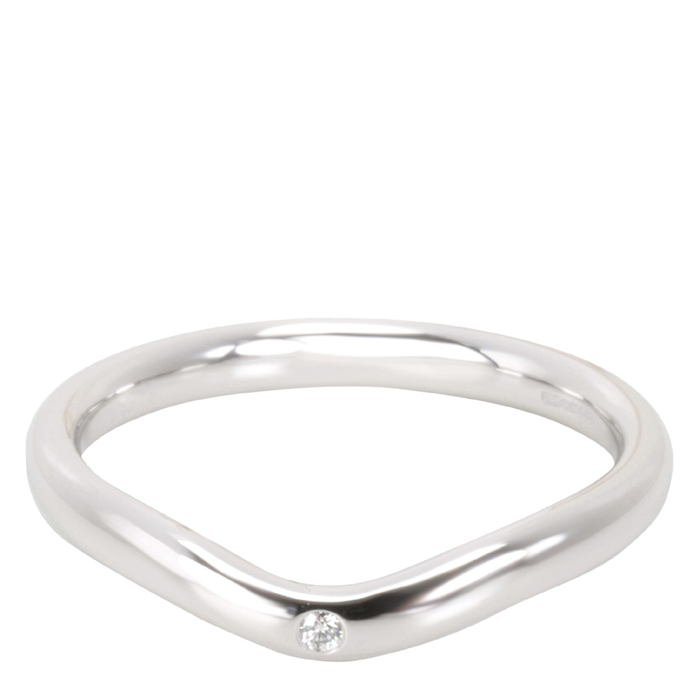 

Tiffany & Co. Elsa Peretti 0.02 CTW Diamond Platinum Band Ring Size, Silver