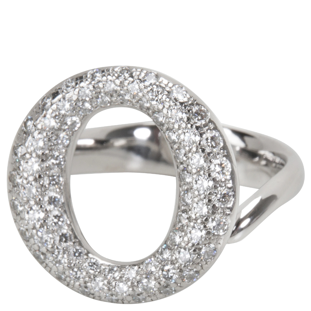

Tiffany & Co. Elsa Peretti Sevillana 0.80 CTW Diamond Platinum Ring Size, Silver