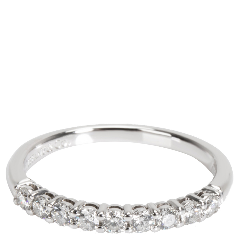

Tiffany & Co. Embrace 0.27 CTW Diamond Platinum Band Ring Size, Silver