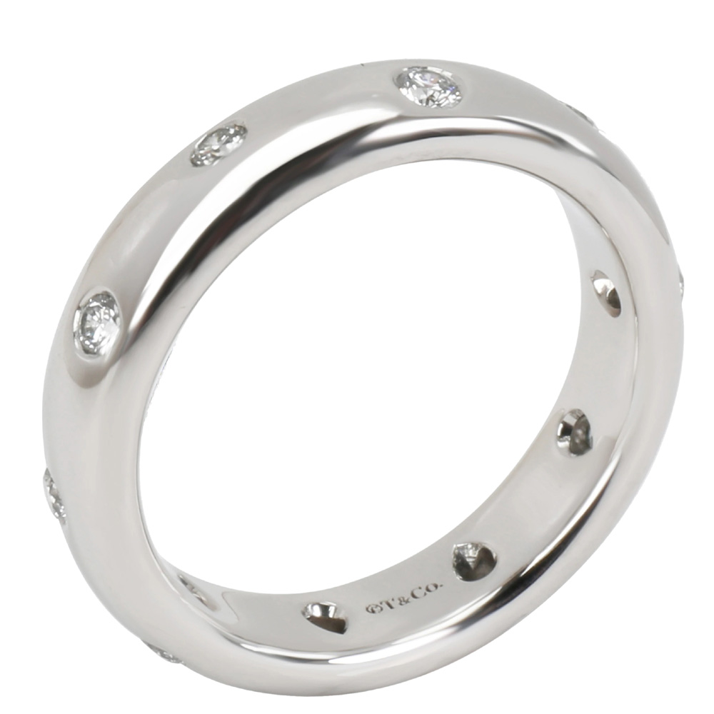 Pre Owned Tiffany & Co. Etiole 0.20 CTW Diamond Platinum Band Ring Size 48