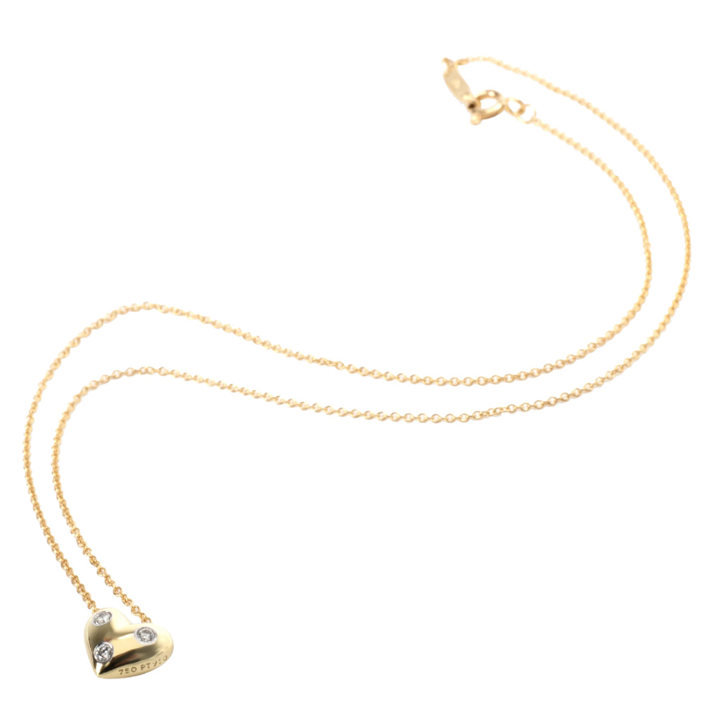 

Tiffany & Co. Etiole Heart 0.08 CTW Diamond 18K Yellow Gold Pendant Necklace