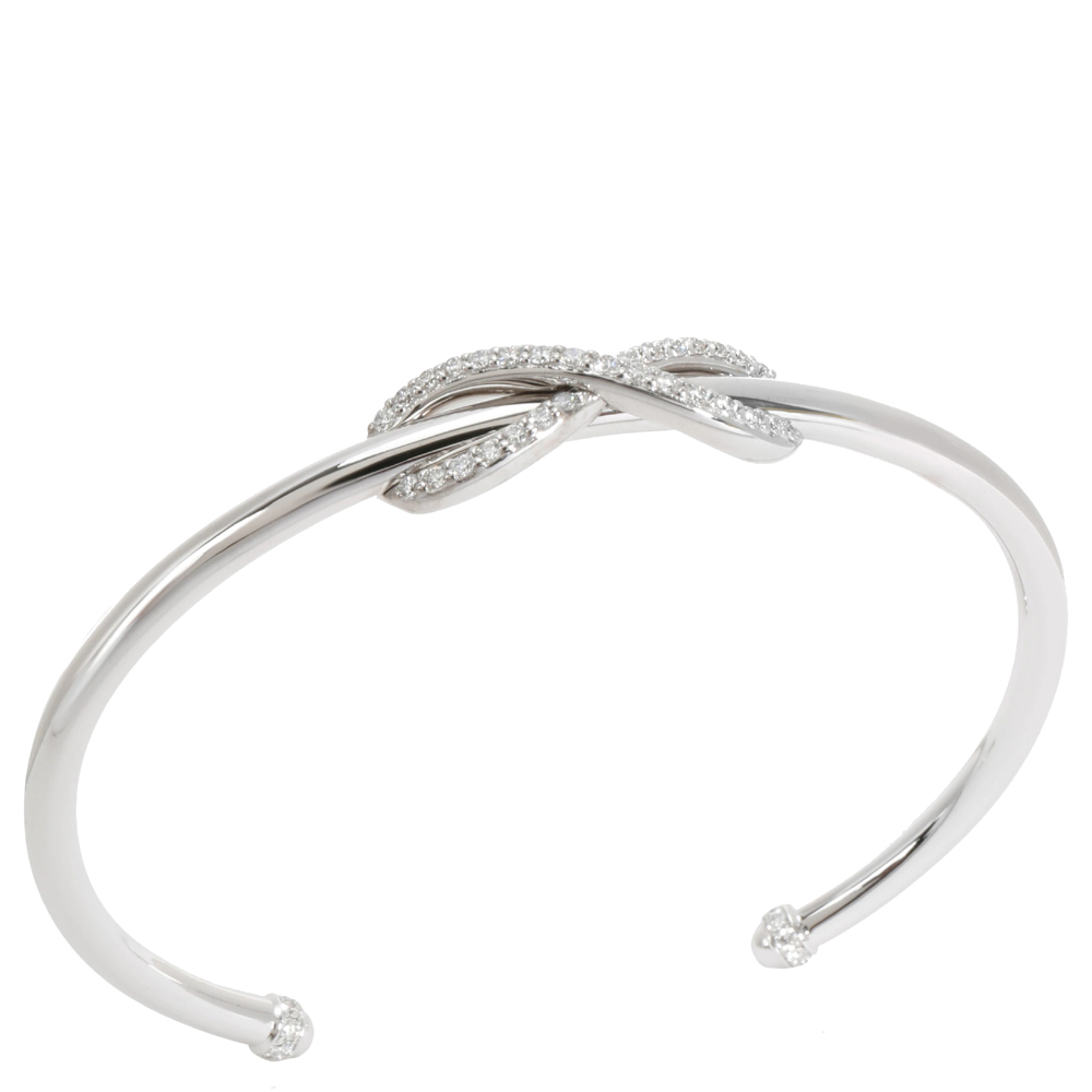 

Tiffany & Co. Infinity 0.39 CTW Diamond 18K White Gold Cuff Bracelet, Silver