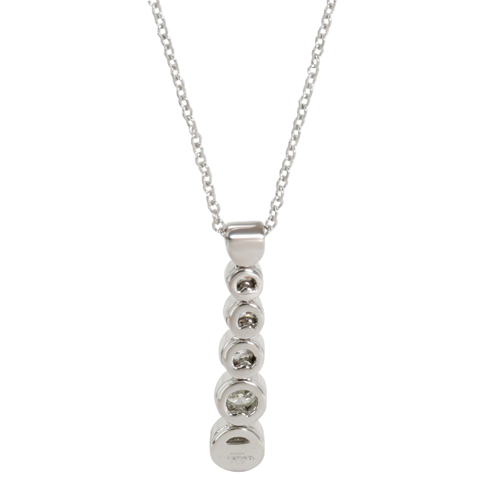 

Tiffany & Co. Jazz Graduated 0.45 CTW Diamond Drop Platinum Pendant Necklace, Silver