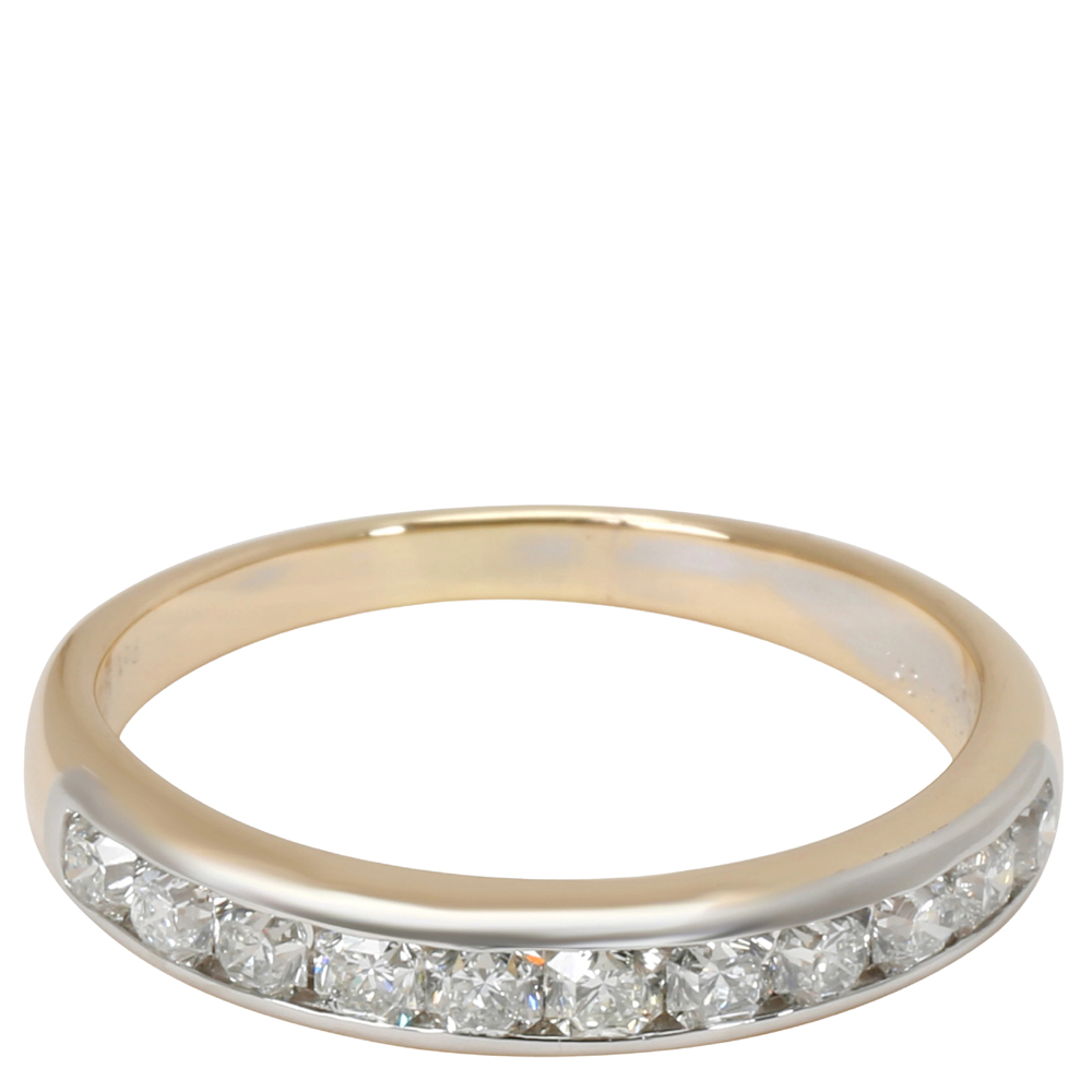 

Tiffany & Co. Lucida 0.55 CTW Diamond 18K Yellow Gold And Platinum Wedding Band Ring Size