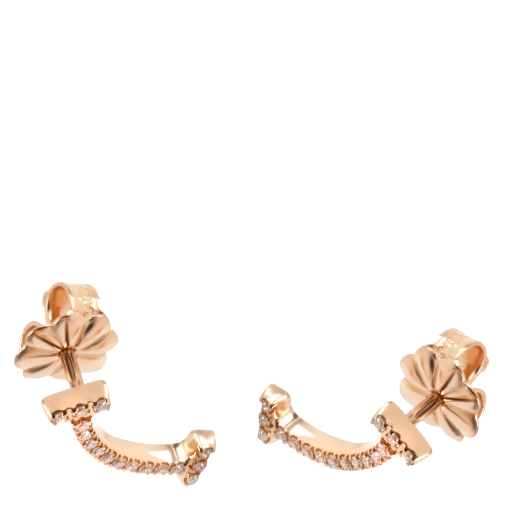 

Tiffany & Co. T Smile 0.06 CTW Diamonds 18K Rose Gold Earrings
