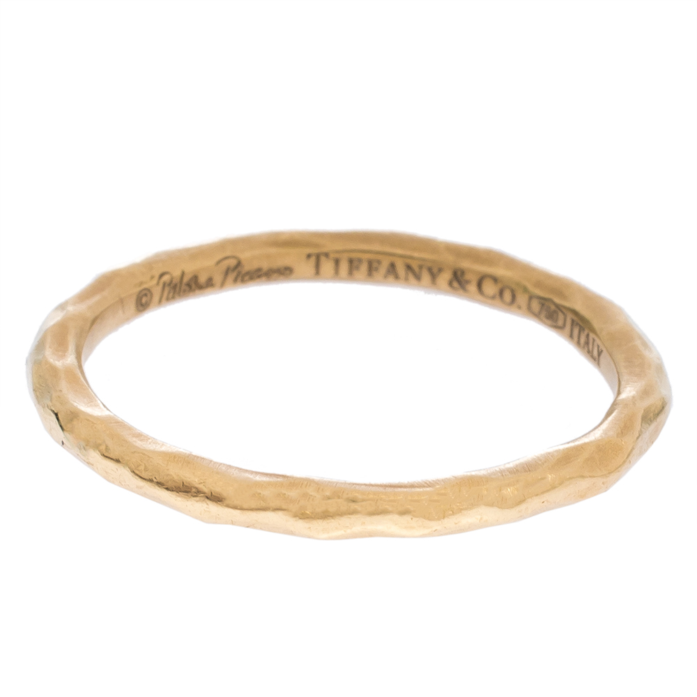 

Tiffany & Co. Paloma Picasso Hammered 18K Yellow Gold Band Ring Size