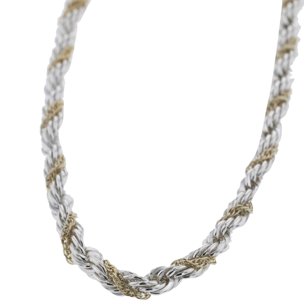 

Tiffany & Co. Twisted Rope 18K Yellow Gold Silver Chain Necklace