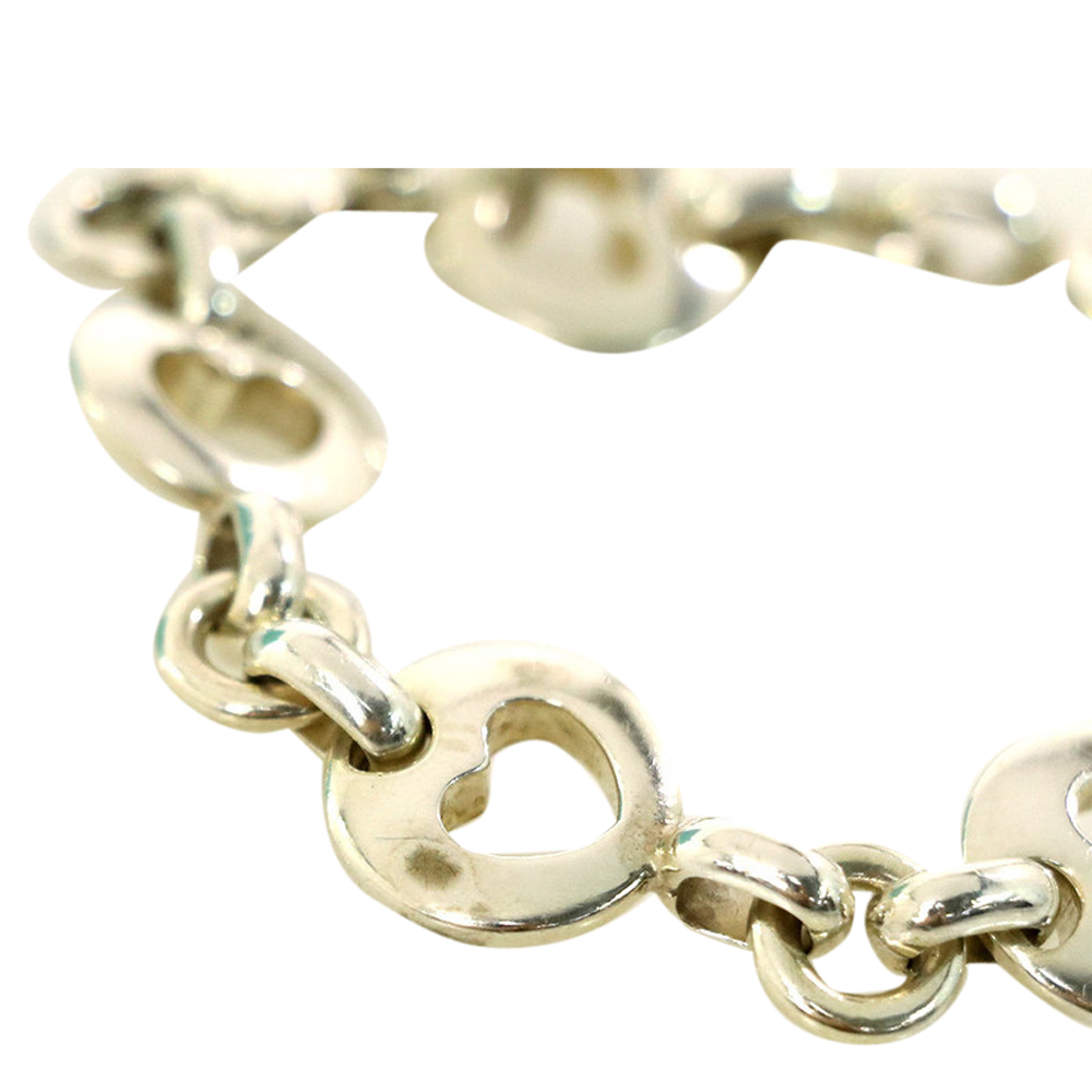 

Tiffany & Co. Pierced Heart Charm Silver Bracelet