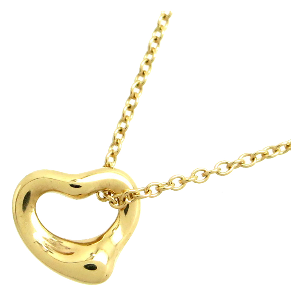 Tiffany & Co. Elsa Peretti Open Heart Mini 18K Yellow Gold Pendant Necklace 