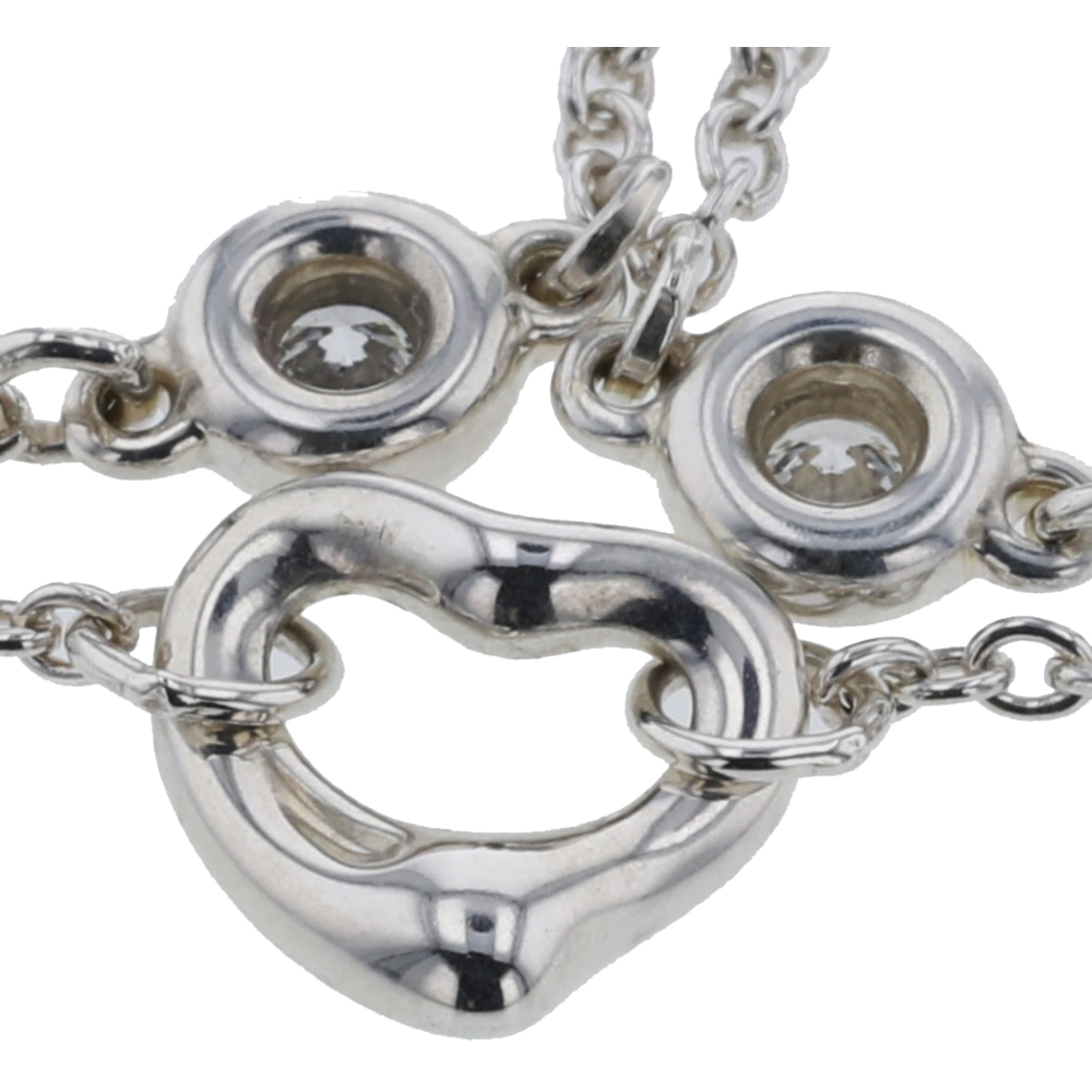 

Tiffany & Co. Diamonds By The Yard Silver Diamond Open Heart Bracelet