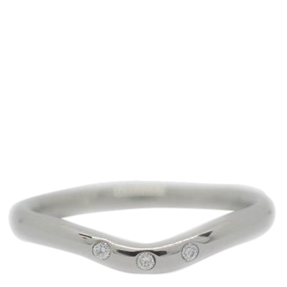 

Tiffany & Co. Curved 18K White Gold Diamond Band Ring Size