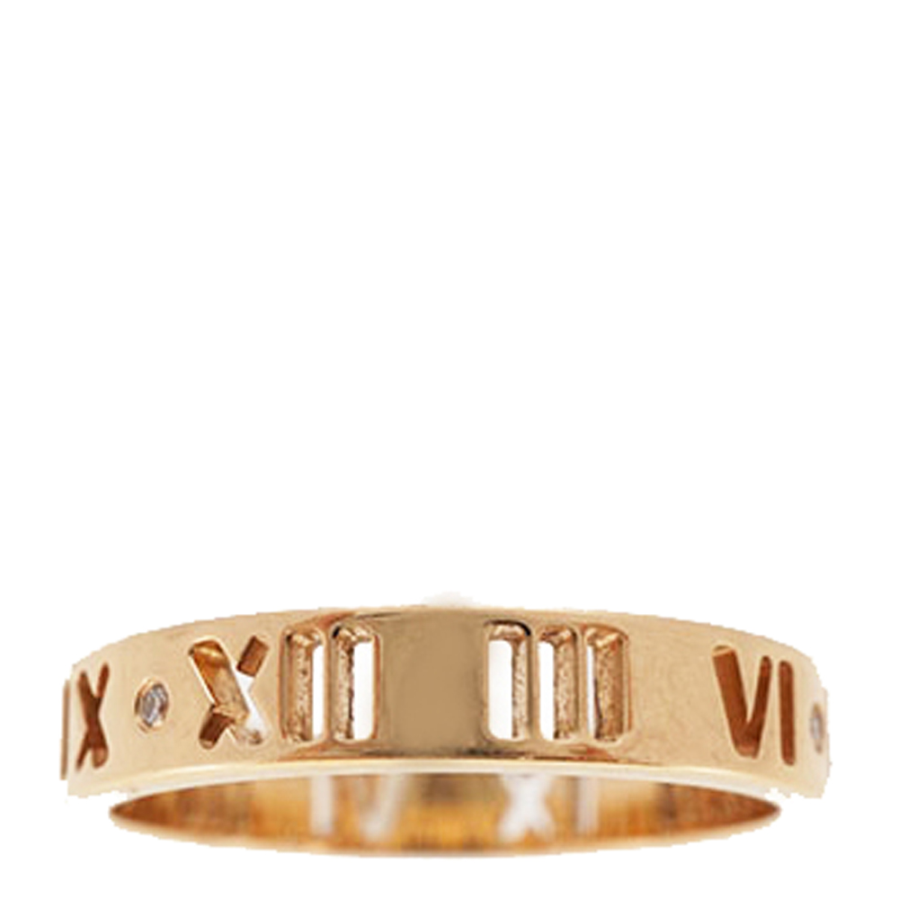 

Tiffany & Co. Atlas 18K Rose Gold Diamond Ring Size
