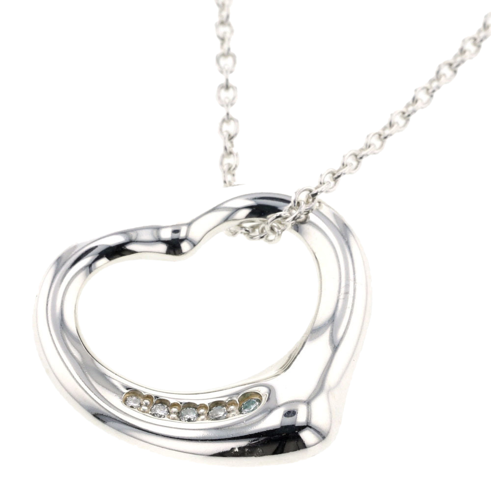 

Tiffany & Co. Open Heart Silver Diamond Necklace