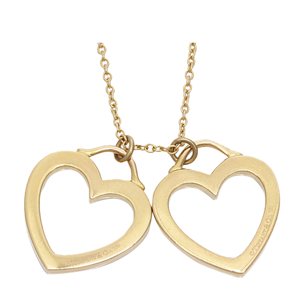 

Tiffany & Co. Sentimental Heart Double Twin 18K Rose Gold Necklace