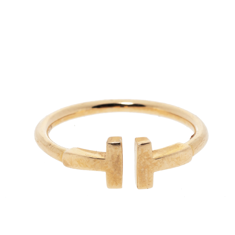 

Tiffany & Co. T Wire 18K Rose Gold Open Ring Size