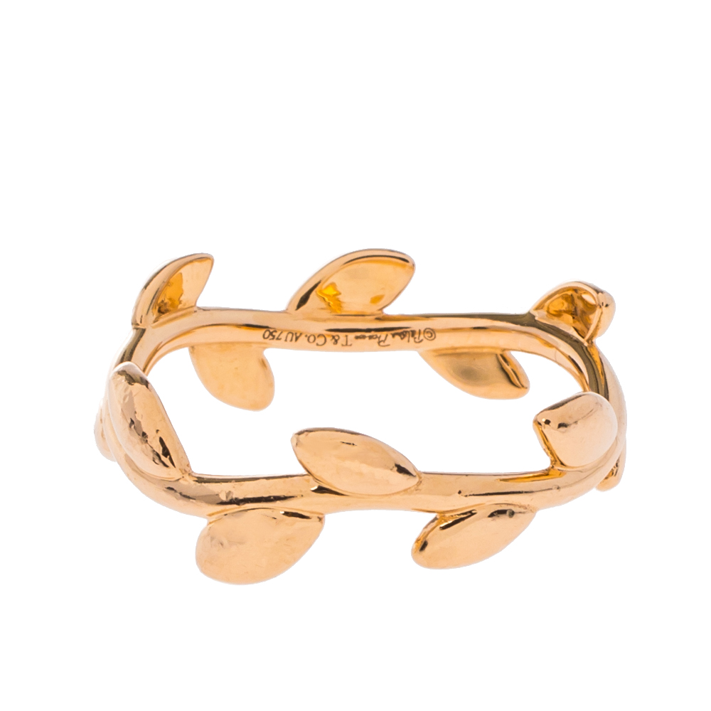 

Tiffany & Co. Paloma Picasso Olive Leaf 18K Rose Gold Band Ring Size