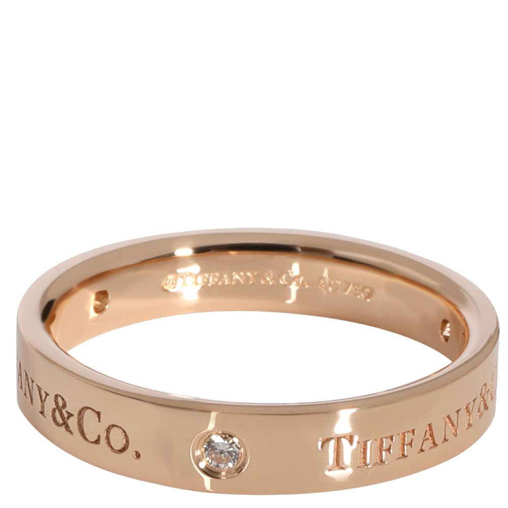 

Tiffany & Co. Diamond 18K Rose Gold Band Ring Size EU 59