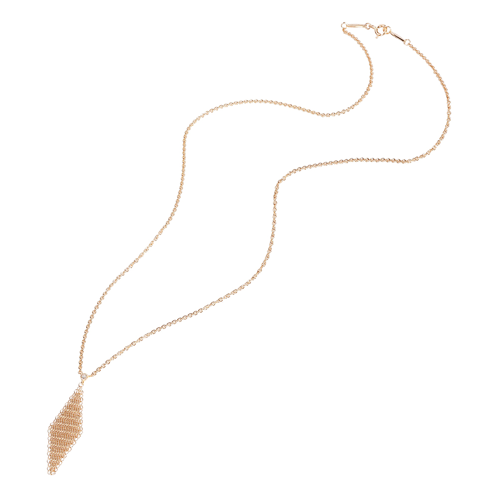 

Tiffany & Co. Elsa Peretti Mesh Diamond 18K Rose Gold Necklace