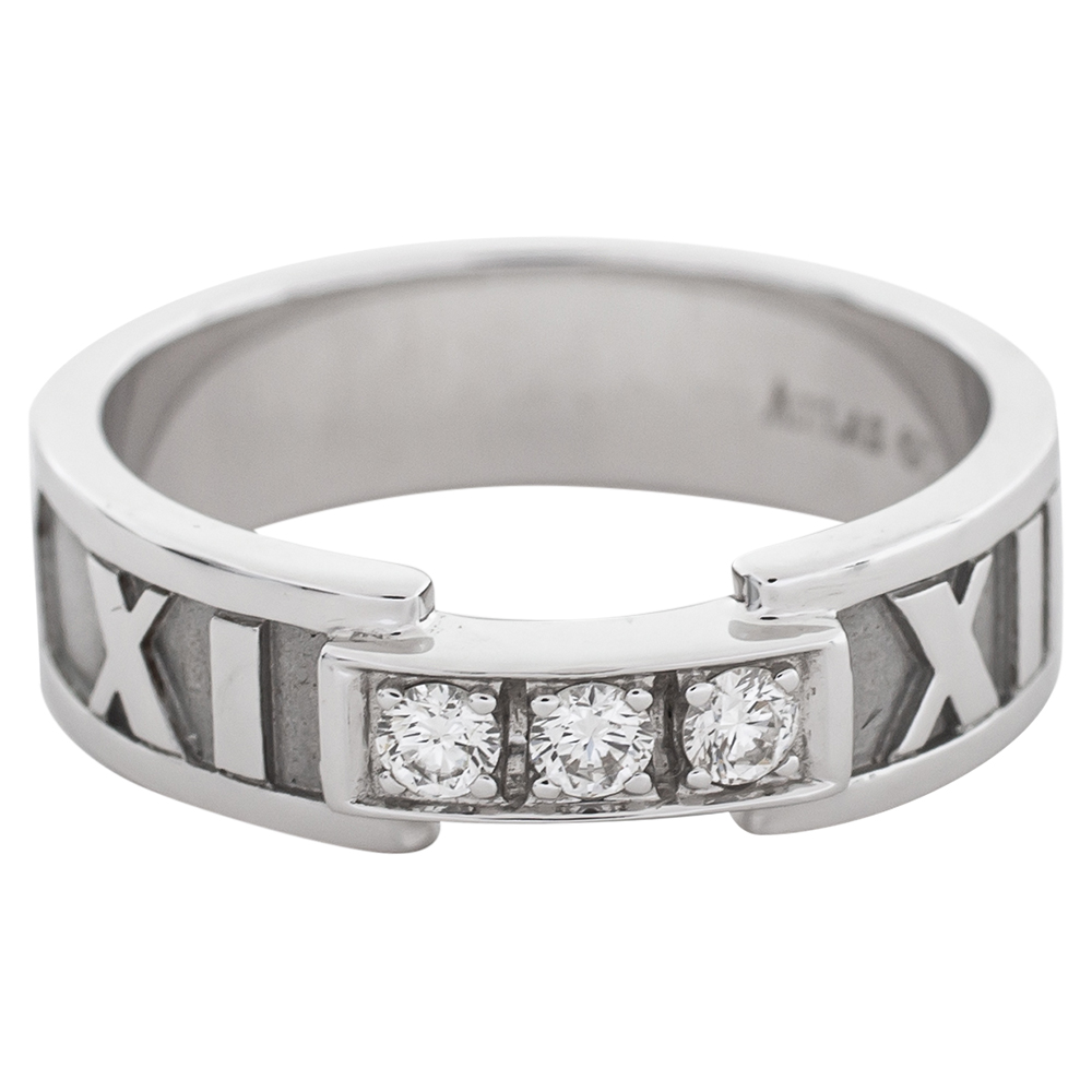 

Tiffany & Co. Atlas Diamond 18K White Gold Ring Size