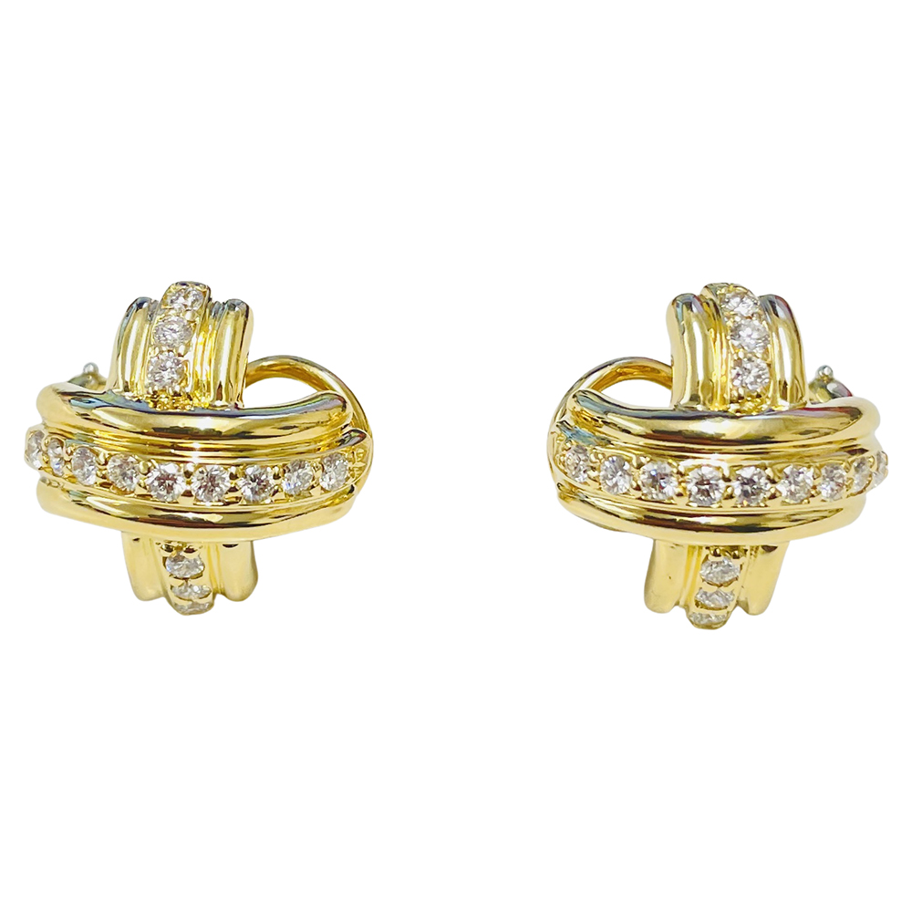 

Tiffany & Co. 18K Yellow Gold Signature X Diamond Earrings