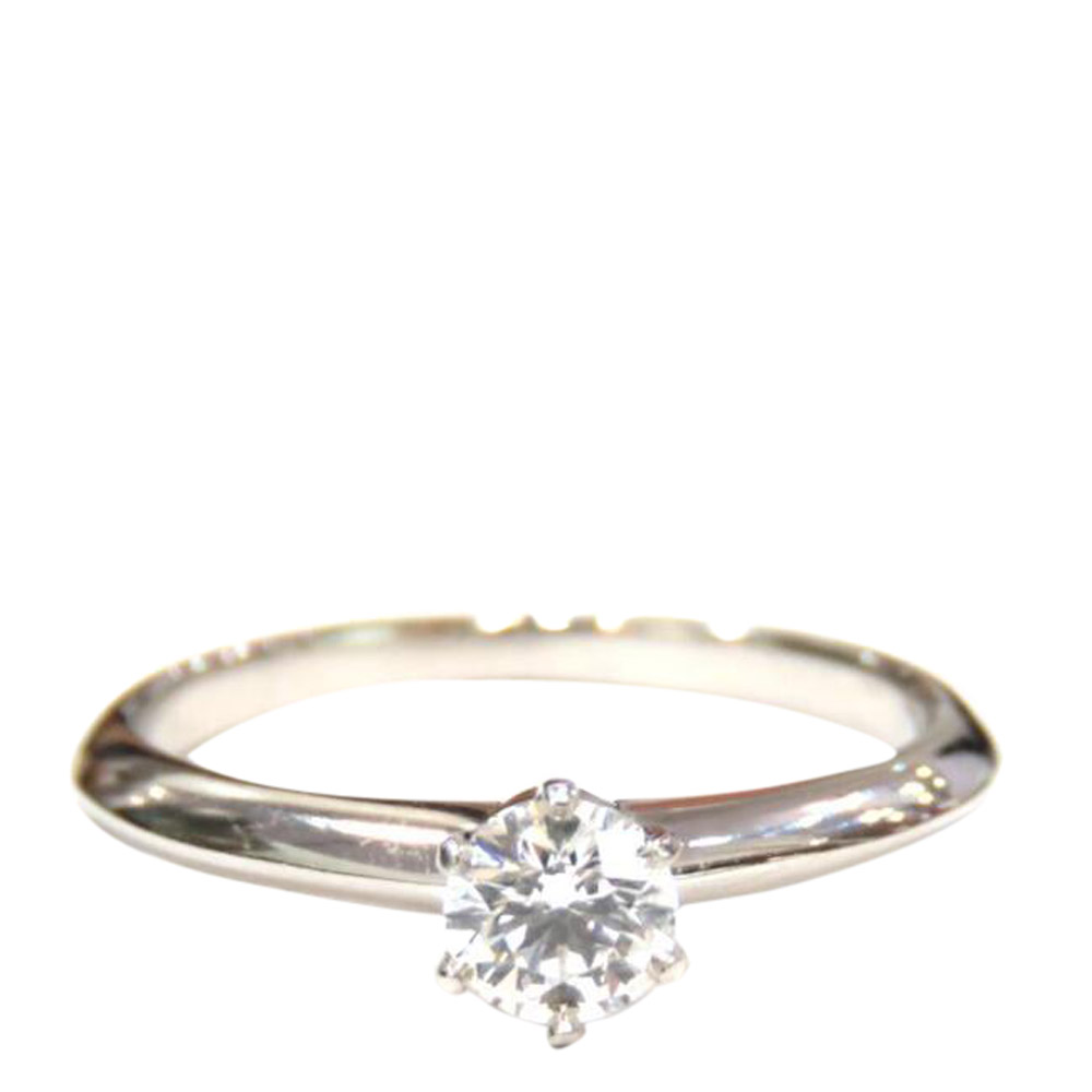 

Tiffany & Co. White Gold Diamond Solitaire Engagement Ring Size US 5 (EU