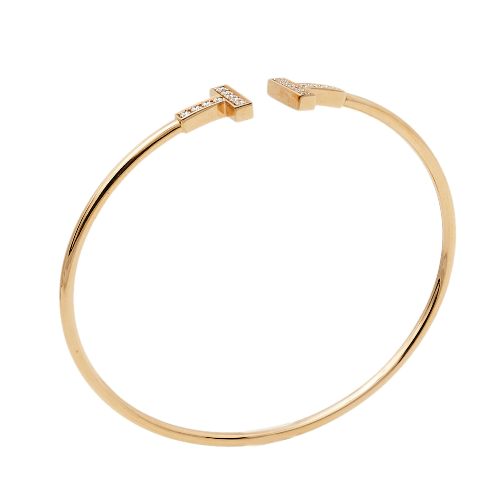 

Tiffany & Co. Tiffany T Wire Diamond 18K Rose Gold Bracelet