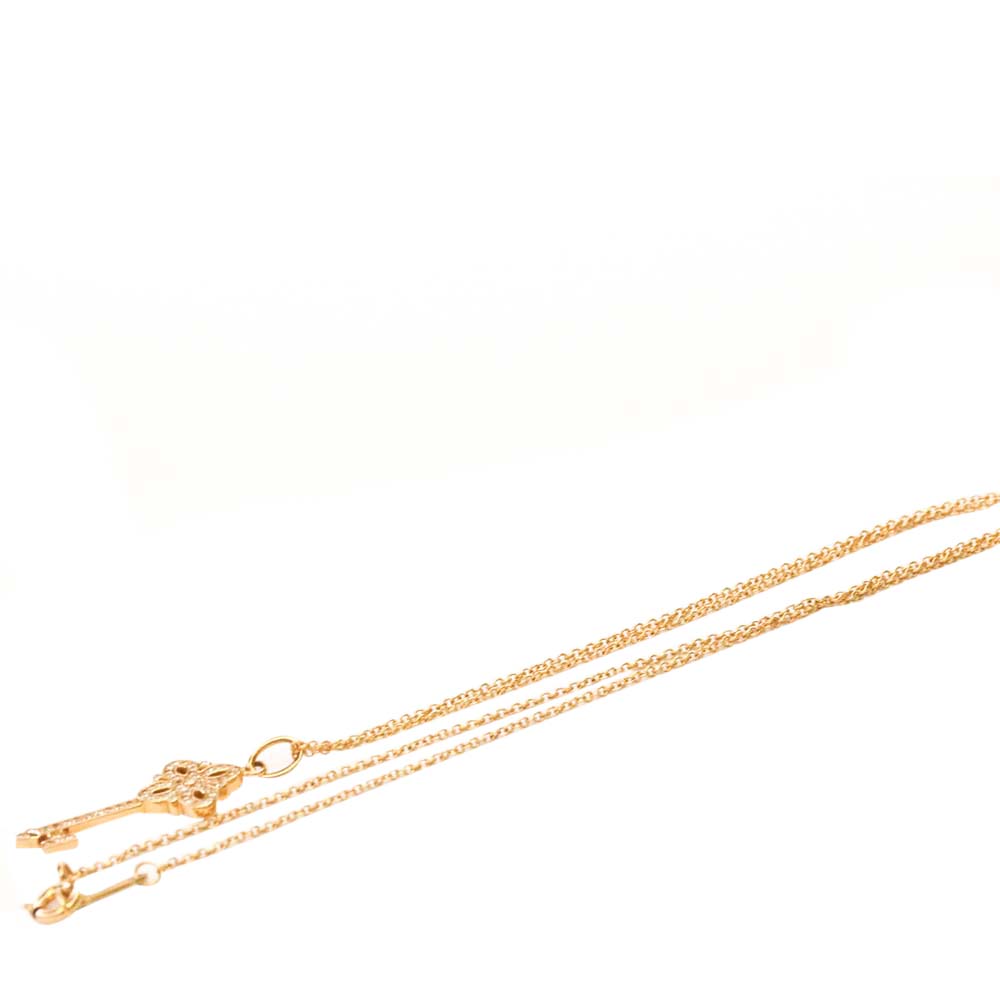 

Tiffany & Co. 18K Rose Gold Diamond Victoria Key Pendant Necklace