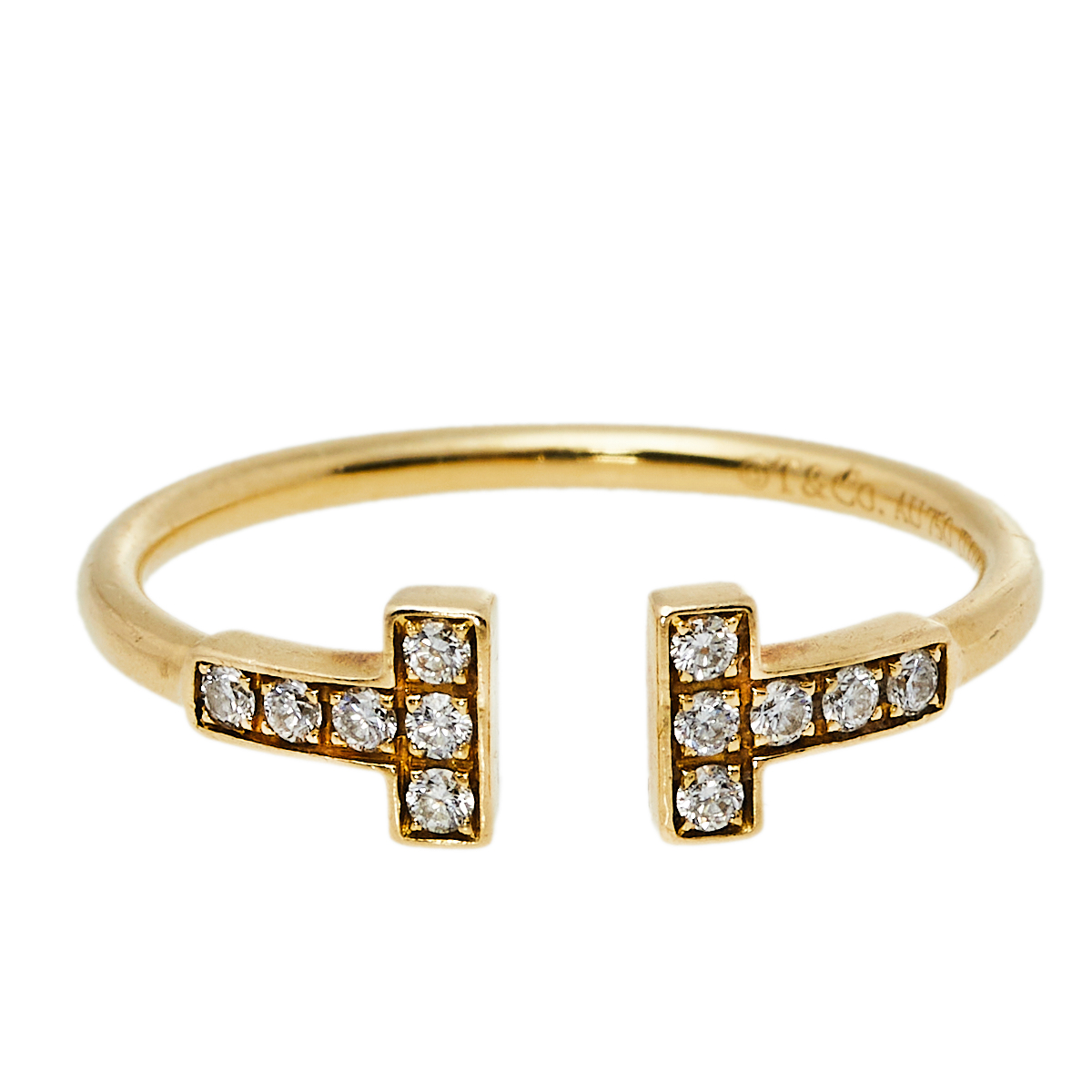 

Tiffany & Co. Tiffany T Diamond Wire 18K Yellow Gold Ring Size