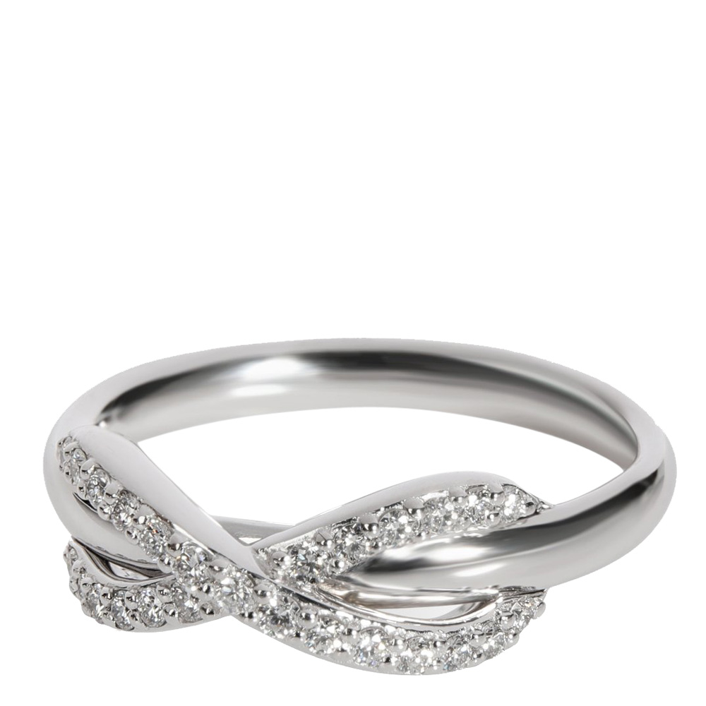 

Tiffany & Co. 18K White Gold and Diamond Infinity Ring Size 48