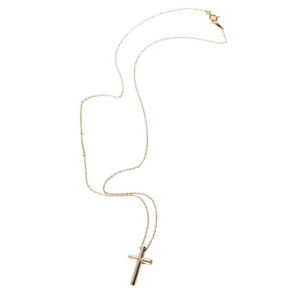 

Tiffany & Co.Cross Diamond Pendant 18K Yellow Gold Necklace