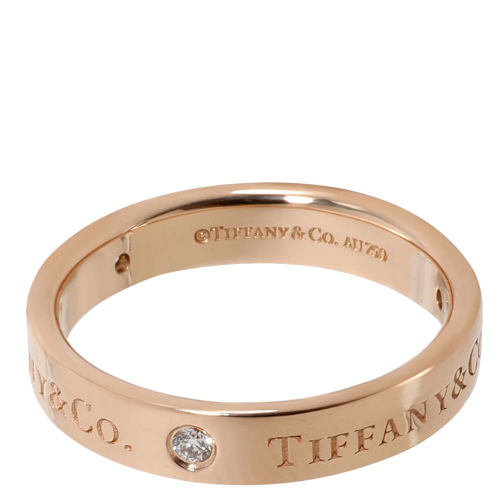 

Tiffany & Co. Diamond Wedding Band 18K Rose Gold Ring Size EU