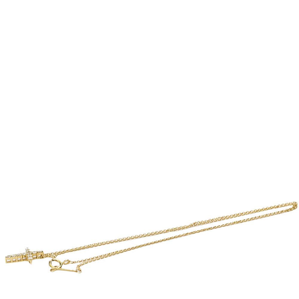 

Tiffany Mini Cross 18K Yellow Gold Diamond Pendant Necklace