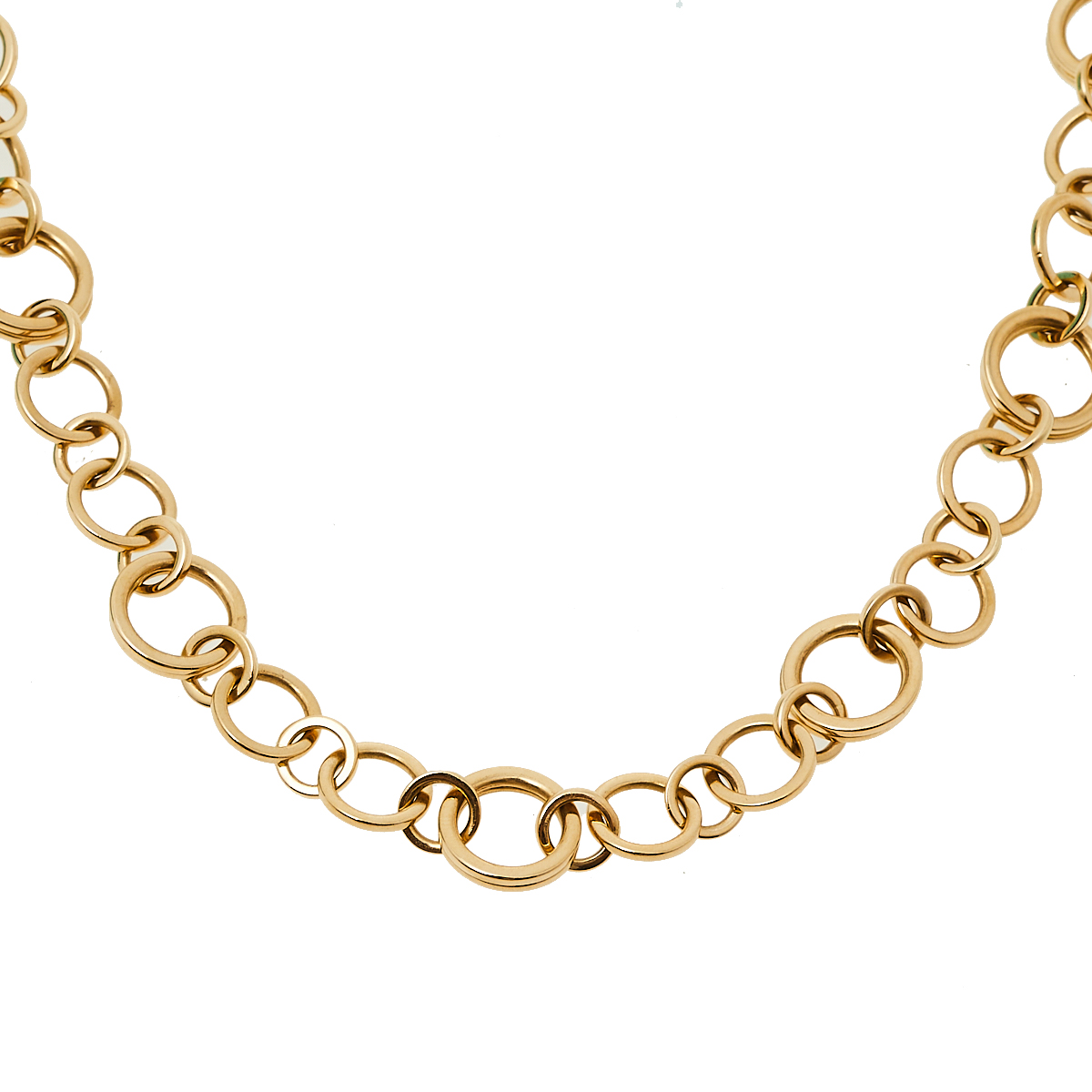 

Tiffany & Co. 18K Yellow Gold Circle Chain Link Necklace