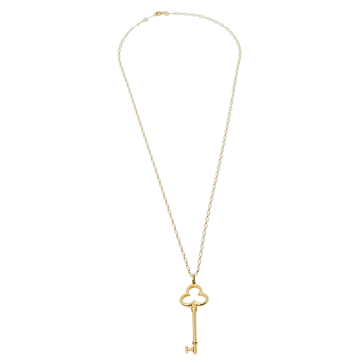 

Tiffany & Co. Trefoil 18K Yellow Gold Key Pendant Necklace