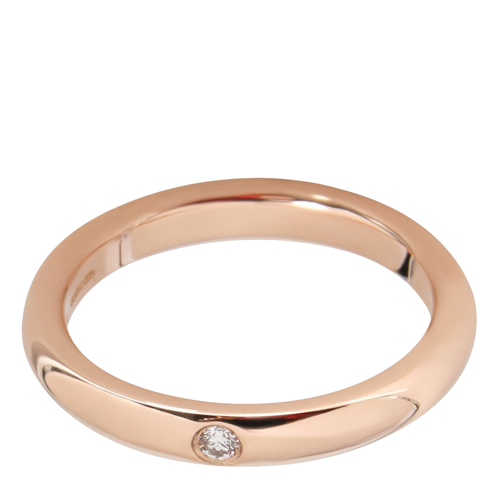 

Tiffany & Co. Elsa Peretti Diamond 18K Rose Gold Band Ring Size EU
