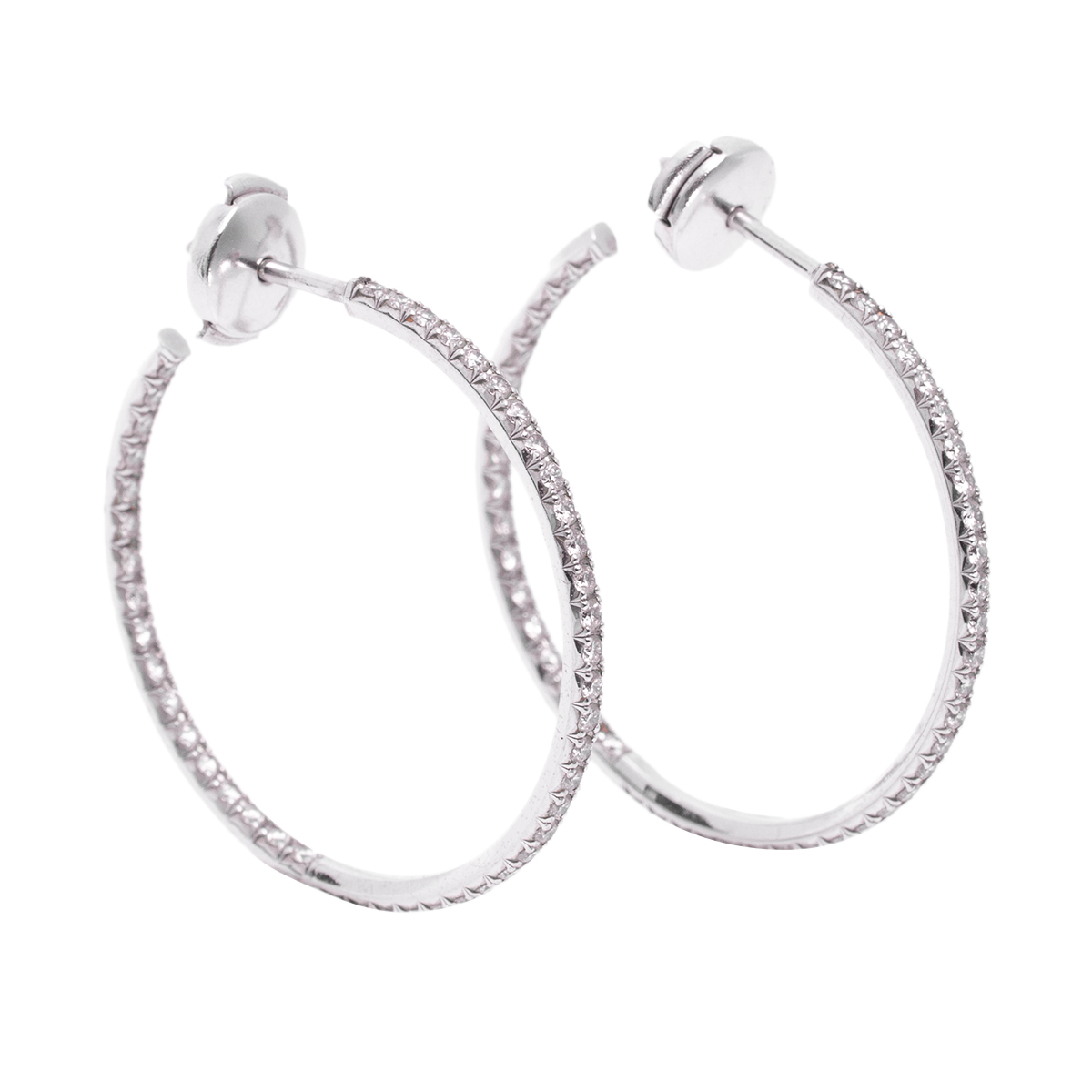 

Tiffany & Co. Tiffany Metro Diamond 18K White Gold Hoop Earrings