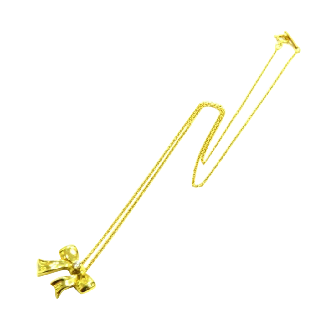 

Tiffany & Co. Ribbon 18K Yellow Gold Diamond Necklace