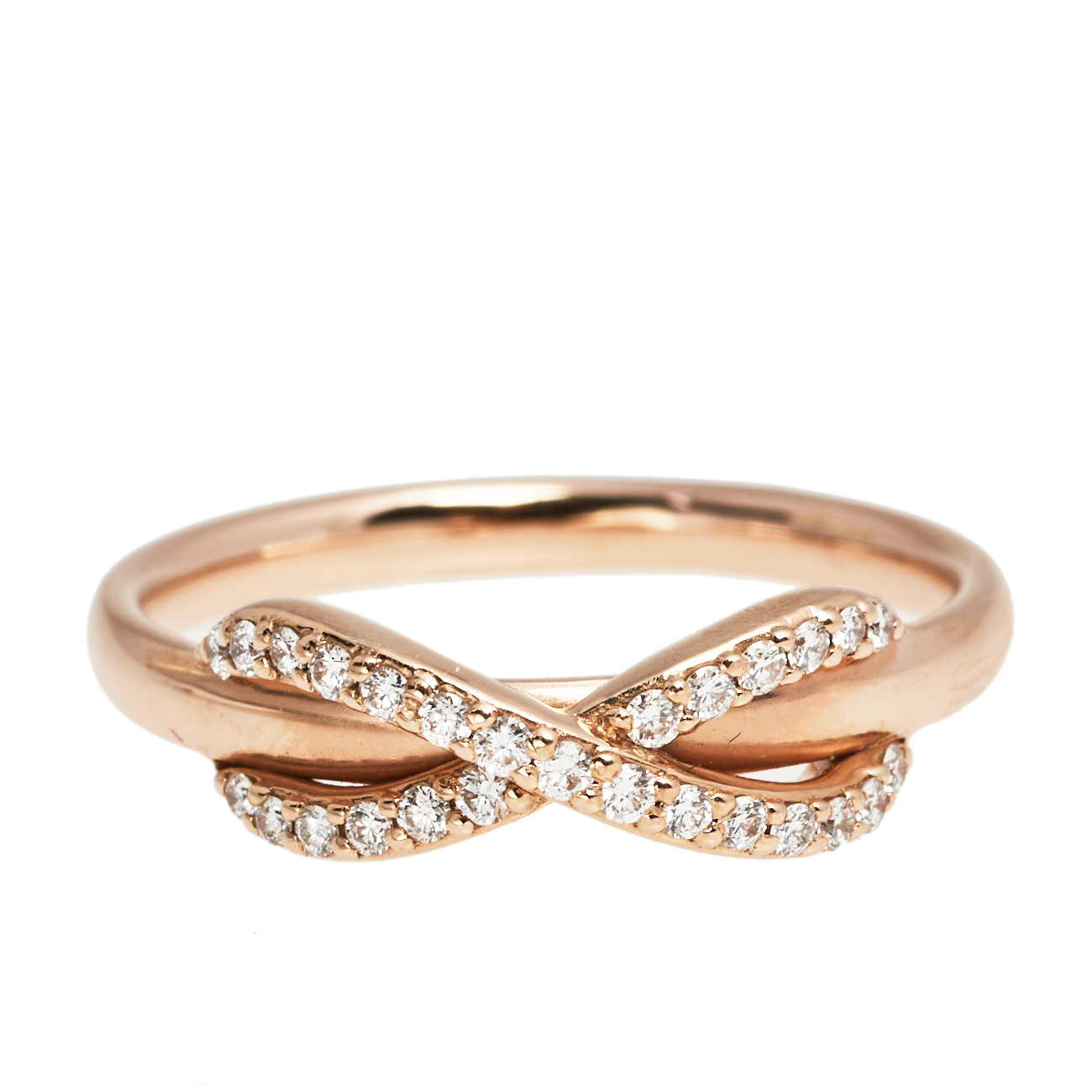 

Tiffany & Co. Infinity Diamond 18k Rose Gold Ring 53