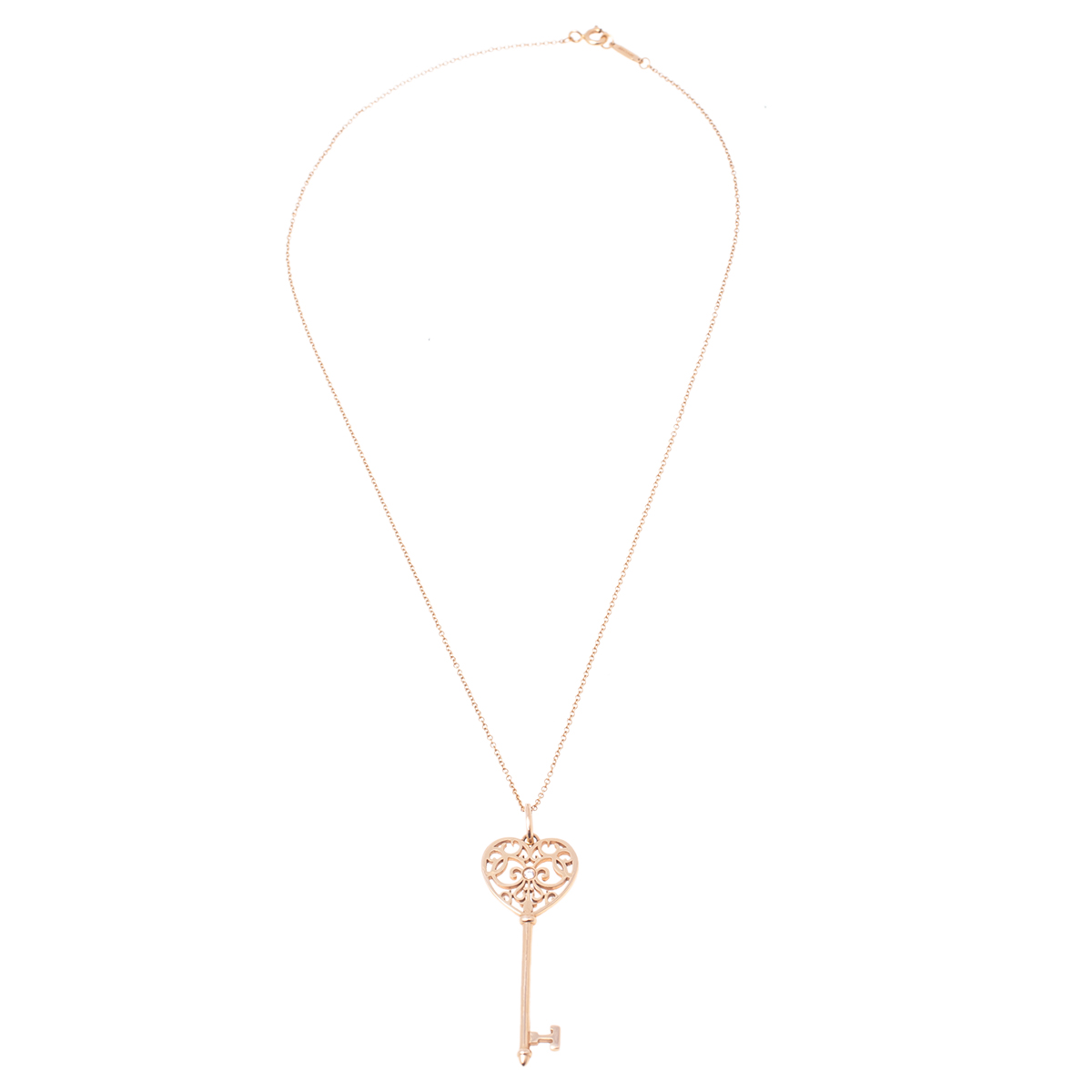 

Tiffany & Co. Tiffany Enchant Key Diamond 18K Rose Gold Pendant Necklace
