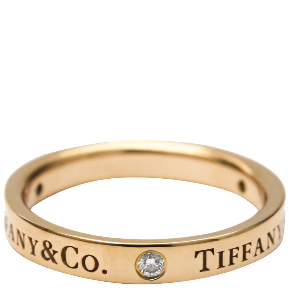 

Tiffany & Co. Flat Band 18K Rose Gold Diamond Ring EU