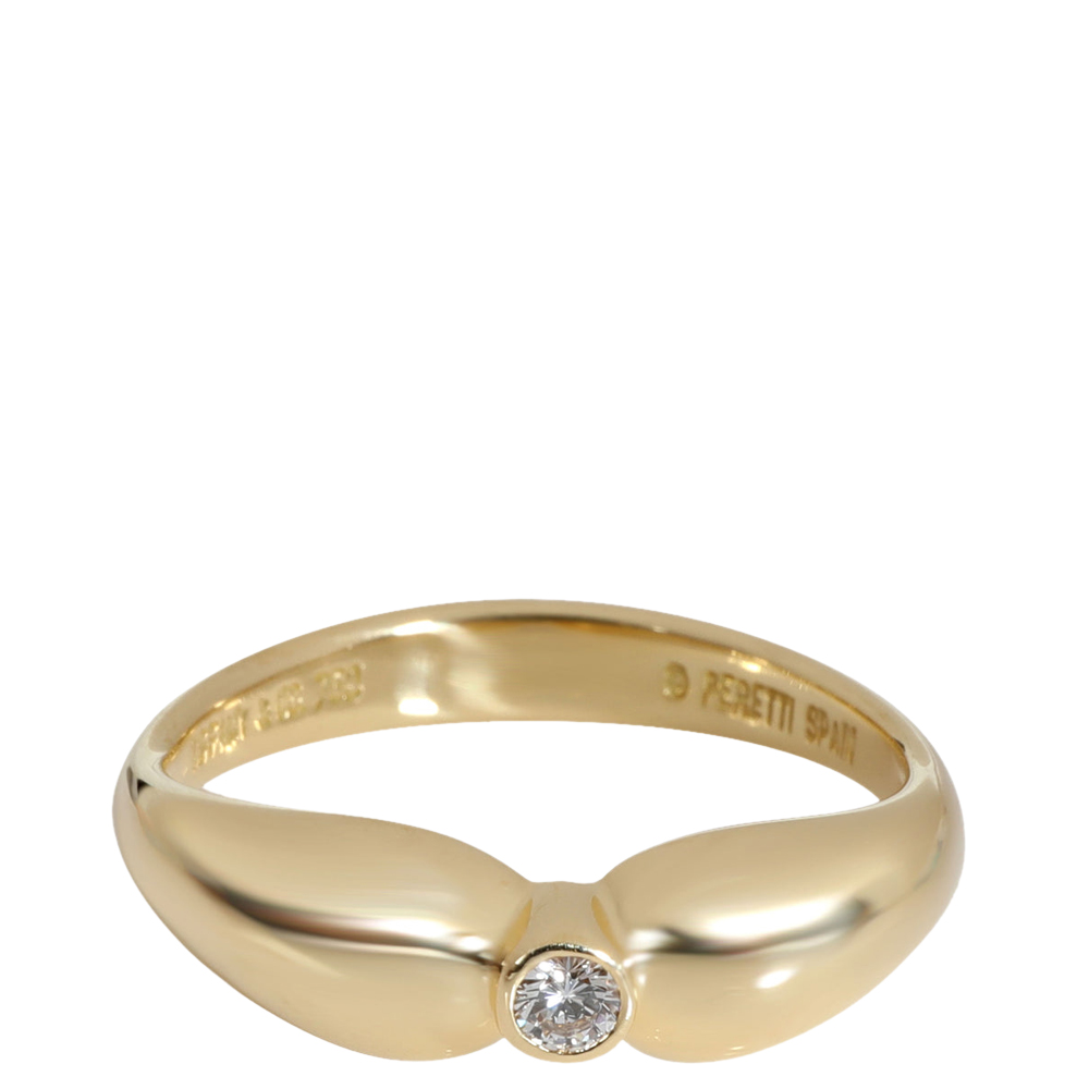 

Tiffany & Co. Elsa Peretti 18K Yellow Gold Diamond Ring Size EU