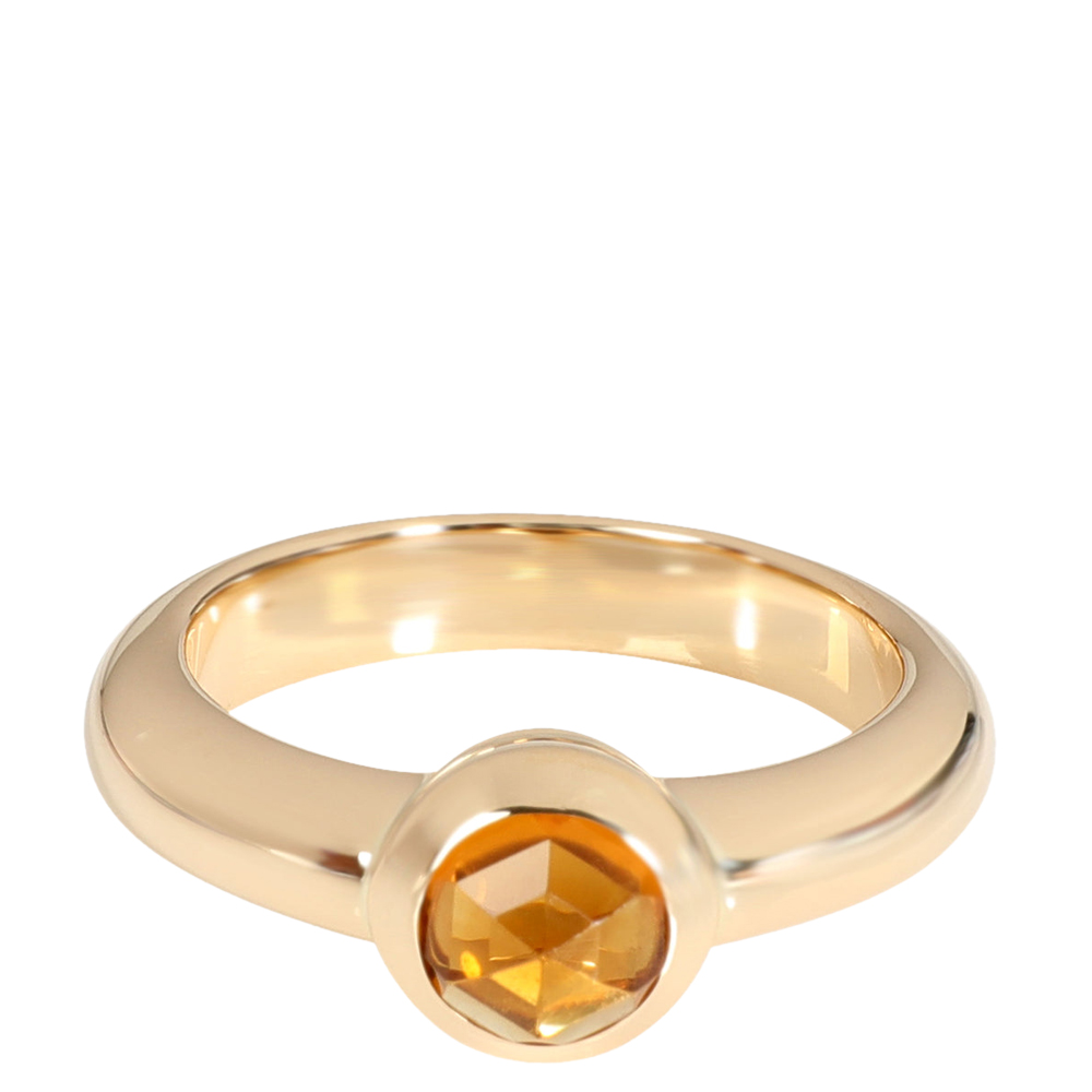 

Tiffany & Co. Citrine Gemstone 18k Yellow Gold Ring Size EU