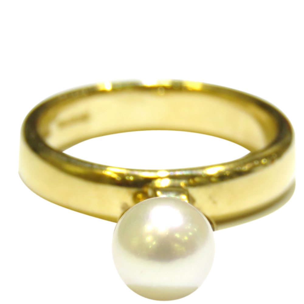 

Tiffany & Co. Door Knox Wing 18K Yellow Gold Pearl Ring EU