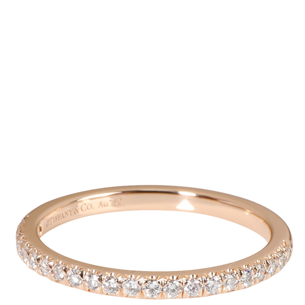 

Tiffany & Co. 18K Rose Gold 0.17 CTW Soleste Diamond Band Ring Size EU