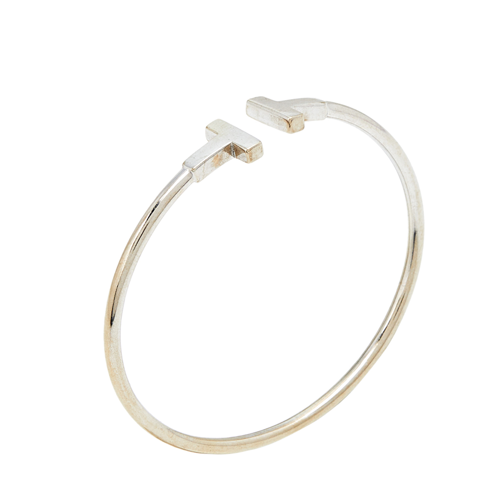 

Tiffany & Co. T Wire 18k White Gold Open Cuff Bracelet