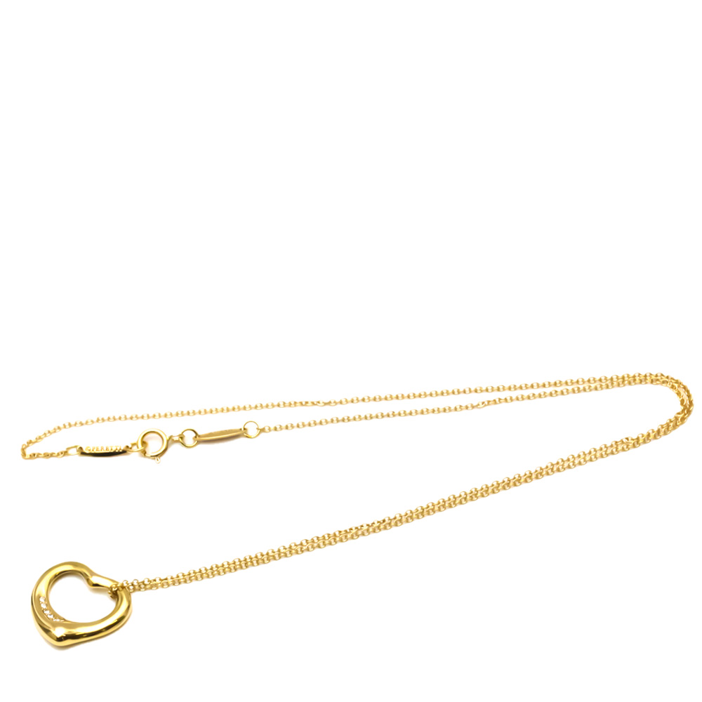 

Tiffany & Co. Elsa Peretti Open Heart 18K Rose Gold Diamond Necklace