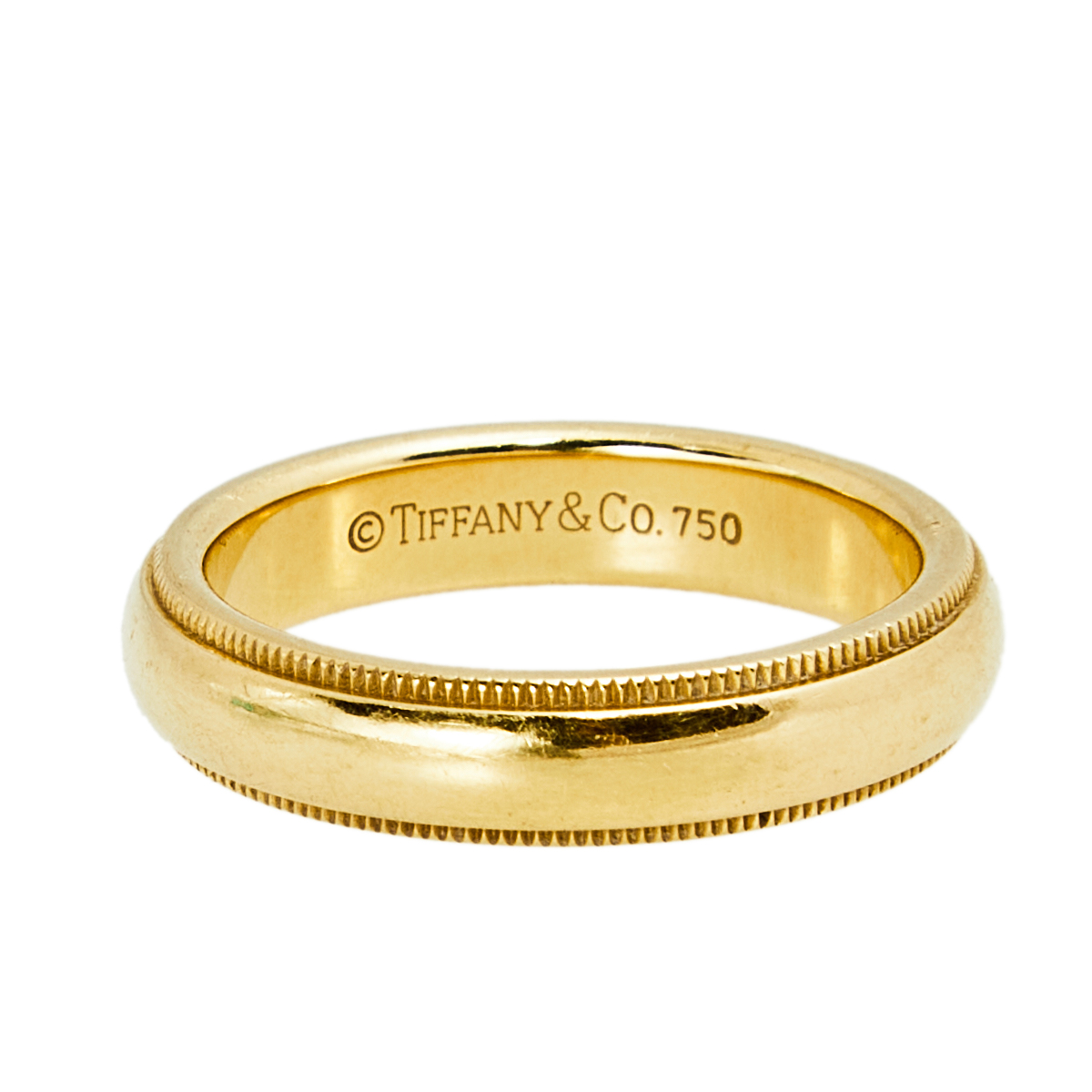 

Tiffany & Co. Tiffany Classic Milgrain 18k Yellow Gold Wedding Band Ring Size