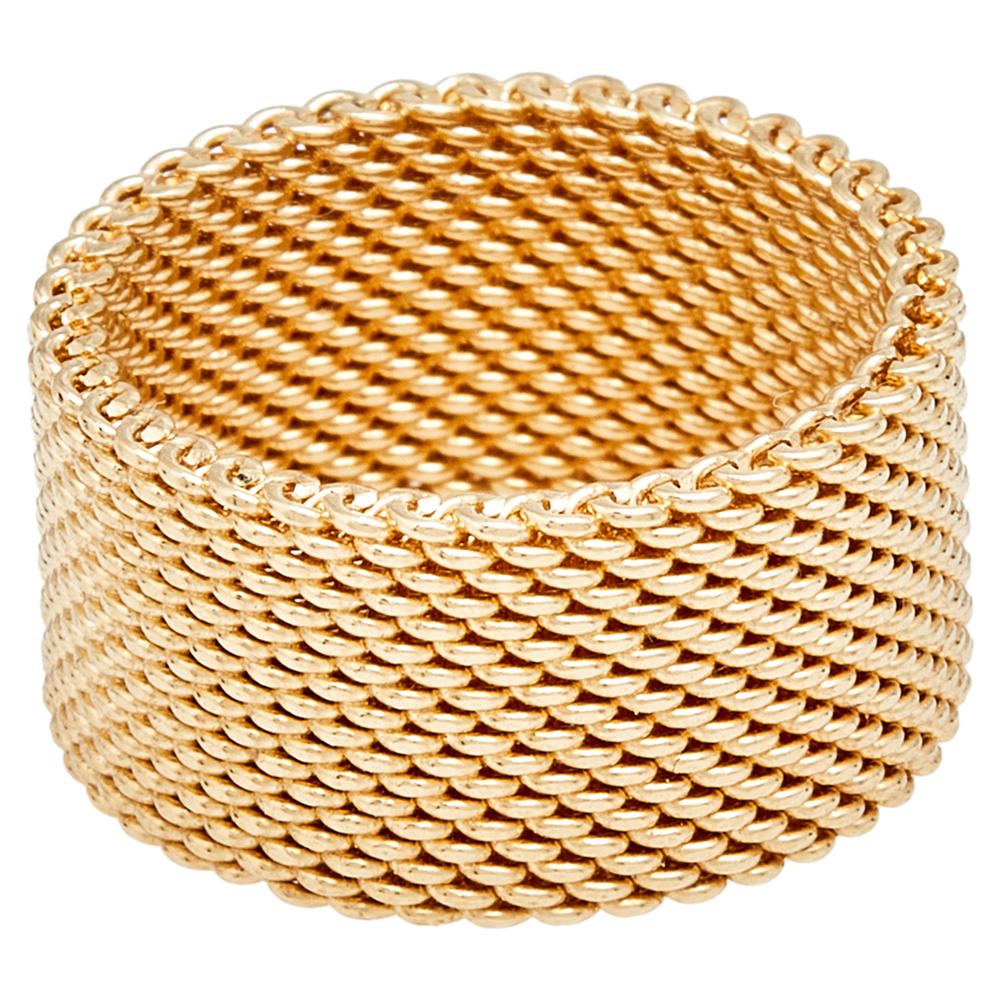 

Tiffany & Co. Somerset 18k Yellow Gold Mesh Band Ring Size