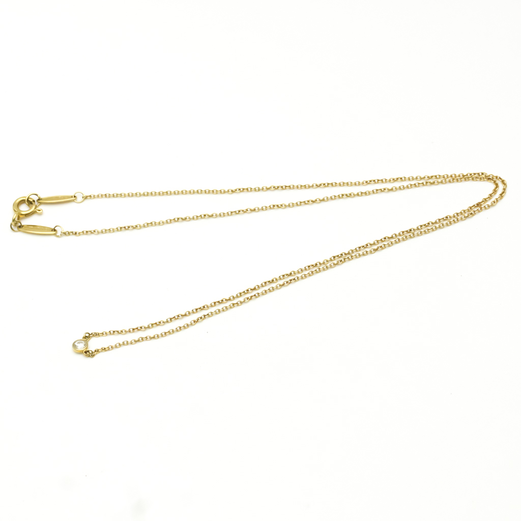 

Tiffany & Co. Elsa Peretti Pearl By The Yard 18K Yellow Gold Diamond Necklace